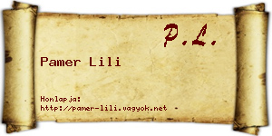Pamer Lili névjegykártya